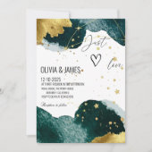 Luxury Galaxy Wedding - "Just Love" Starry Party Kaart (Voorkant)