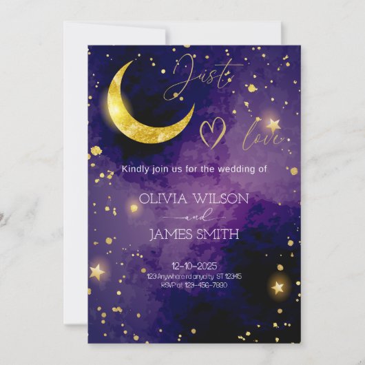  Luxury Galaxy Wedding - Starry Night Party Kaart (Voorkant)