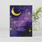  Luxury Galaxy Wedding - Starry Night Party Kaart (Staand voorkant)