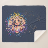 Luxury Gemini Name Sherpa Birthday Blanket Deken (Voorkant (horizontaal))