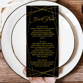Luxury Geometric Black Tie Wedding Dinner Menu