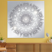 Luxury Gglozing Sparkouszilver Metallic Mandala Canvas Afdruk (Insitu (Woonkamer))