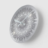 Luxury Gglozing Sparkouszilver Metallic Mandala Ronde Klok (Hoek)