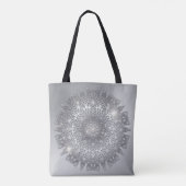 Luxury Gglozing Sparkouszilver Metallic Mandala Tote Bag (Achterkant)