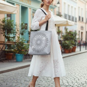 Luxury Gglozing Sparkouszilver Metallic Mandala Tote Bag