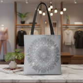 Luxury Gglozing Sparkouszilver Metallic Mandala Tote Bag