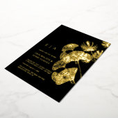 Luxury Gingko Leaf Real Gold Wedding Folie Uitnodiging (Gedraaid)