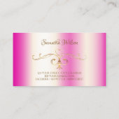 Luxury Girly Pink  Corner Ornamental Visitekaartje (Achterkant)