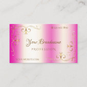 Luxury Girly Pink  Corner Ornamental Visitekaartje (Voorkant)