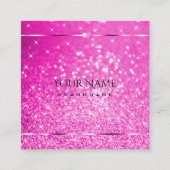 Luxury Girly Pink Glitter Luminous Stars Glamoureu Vierkante Visitekaartje (Voorkant)