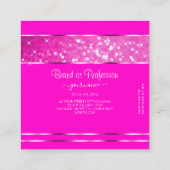 Luxury Girly Pink Glitter Luminous Stars Glamoureu Vierkante Visitekaartje (Achterkant)