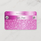 Luxury Girly Pink Glitter Sparking Stars Diamonds Visitekaartje (Voorkant)