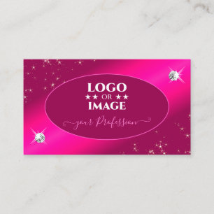 Luxury Girly Pink Glitter Stars Diamonds met Logo Visitekaartje