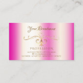 Luxury Girly Pink Gold  Corner met Initialen Visitekaartje (Achterkant)