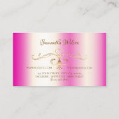 Luxury Girly Pink Gold  hoeken met Logo Visitekaartje (Achterkant)