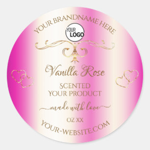 Luxury Girly Pink Gold  Product Labels Logo