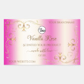 Luxury Girly Pink Gold  Product Labels Logo (Voorkant)