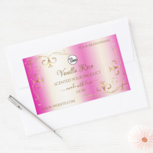 Luxury Girly Pink Gold Product Labels Logo
