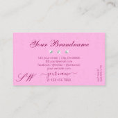 Luxury Girly Pink Sparkle Stars Diamonds Initialen Visitekaartje (Achterkant)