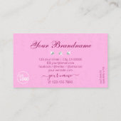 Luxury Girly Pink Sparkle Stars Diamonds met Logo Visitekaartje (Achterkant)