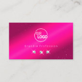 Luxury Girly Pink Sparkle Stars Diamonds met Logo Visitekaartje (Voorkant)