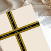 Luxury Glam Black And Gold Sparkle Glitter Typo Satijnen Lint