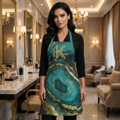 Luxury Glam Chic Teal Turquoise & Gold Agate Geode Schort