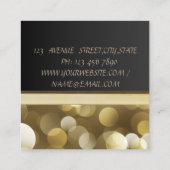 Luxury Glam Elegant, Bokeh, Hiel Vierkante Visitekaartje (Achterkant)