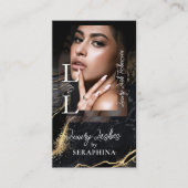 Luxury Glam Eye Lashes Extensions Black Gold Agate Visitekaartje (Voorkant)