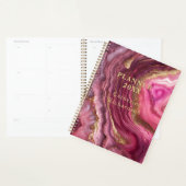 Luxury Glam Magenta Purple Agate & Gold Geode Planner (Display)