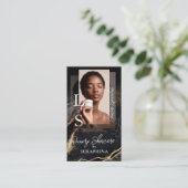 Luxury Glam Skincare Esthetician Black Gold Agate Visitekaartje (Staand voorkant)