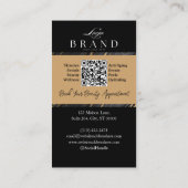 Luxury Glam Skincare Esthetician Black Gold Agate Visitekaartje (Achterkant)