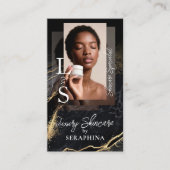 Luxury Glam Skincare Esthetician Black Gold Agate Visitekaartje (Voorkant)