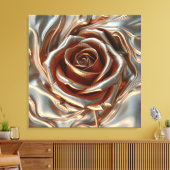 Luxury Glamorous Metallic Rose Gold and Silver Canvas Afdruk (Insitu (Woonkamer))