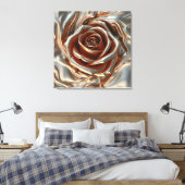 Luxury Glamorous Metallic Rose Gold and Silver Canvas Afdruk (Insitu (Slaapkamer))