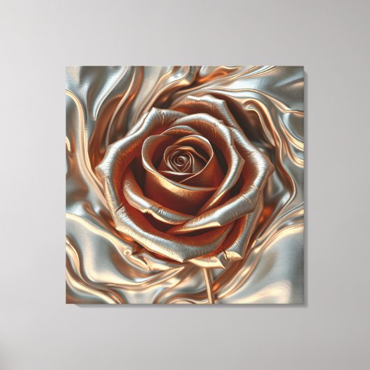 Luxury Glamorous Metallic Rose Gold and Silver Canvas Afdruk (Voorkant)