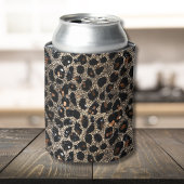 Luxury Glitter Brown Black Gold Leopard Pattern Blikjeskoeler