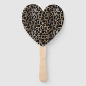Luxury Glitter Brown Black Gold Leopard Pattern Handwaaier (Achterkant)