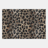 Luxury Glitter Brown Black Gold Leopard Pattern Inpakpapier Vel (Voorkant 3)