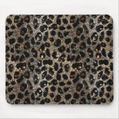 Luxury Glitter Brown Black Gold Leopard Pattern Muismat (Voorkant)