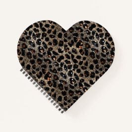 Luxury Glitter Brown Black Gold Leopard Pattern Notitieboek