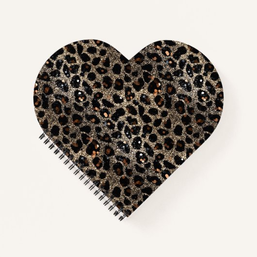 Luxury Glitter Brown Black Gold Leopard Pattern Notitieboek (Voorkant)