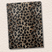 Luxury Glitter Brown Black Gold Leopard Pattern Notitieboek