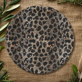 Luxury Glitter Brown Black Gold Leopard Pattern Papieren Bordje