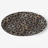 Luxury Glitter Brown Black Gold Leopard Pattern Papieren Bordje (Gekanteld)
