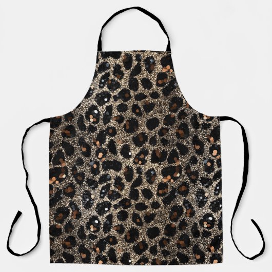 Luxury Glitter Brown Black Gold Leopard Pattern Schort (Voorkant)