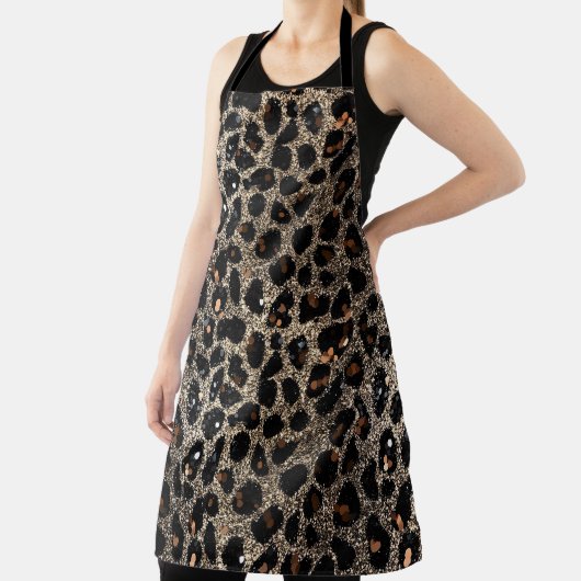 Luxury Glitter Brown Black Gold Leopard Pattern Schort (Insitu)