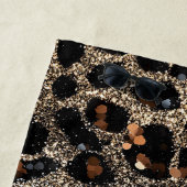 Luxury Glitter Brown Black Gold Leopard Pattern Strandlaken (In situ)