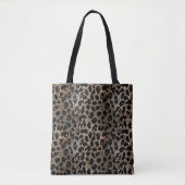 Luxury Glitter Brown Black Gold Leopard Pattern Tote Bag (Voorkant)