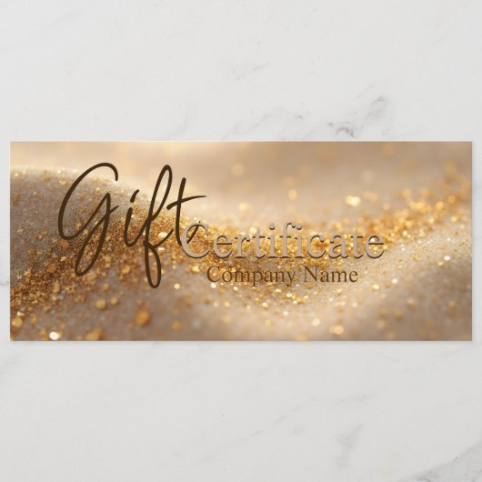 Luxury Glitter Gold Abstract Gift Certificate Advieskaart (Voorkant)